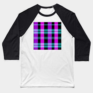 Vaporwave Aesthetic Evander 2 Hand Drawn Textured Plaid Pattern Baseball T-Shirt